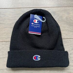 NWT Champion Black Knit Beanie
